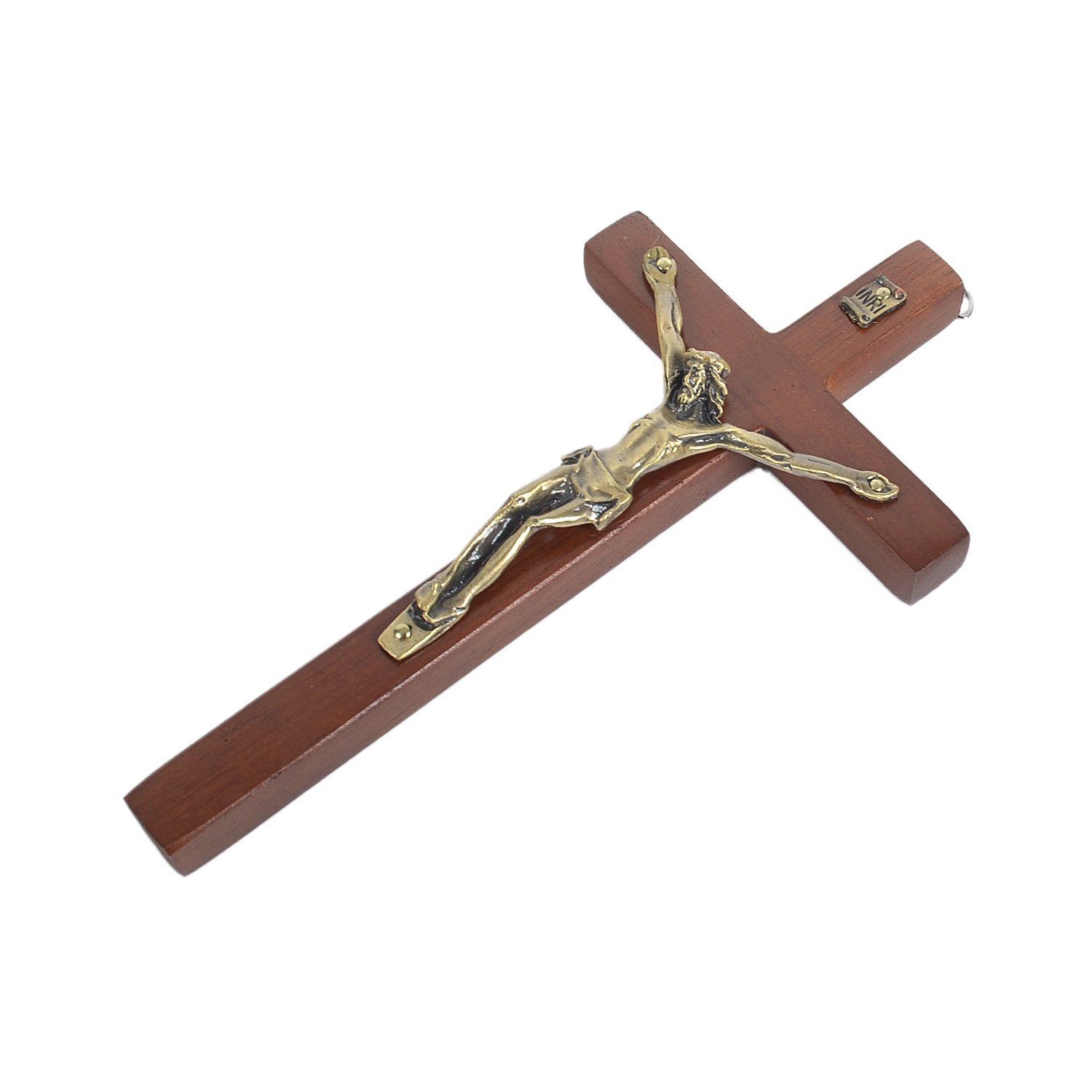Vintage Wooden Metal Wall Cross - Imagen 2