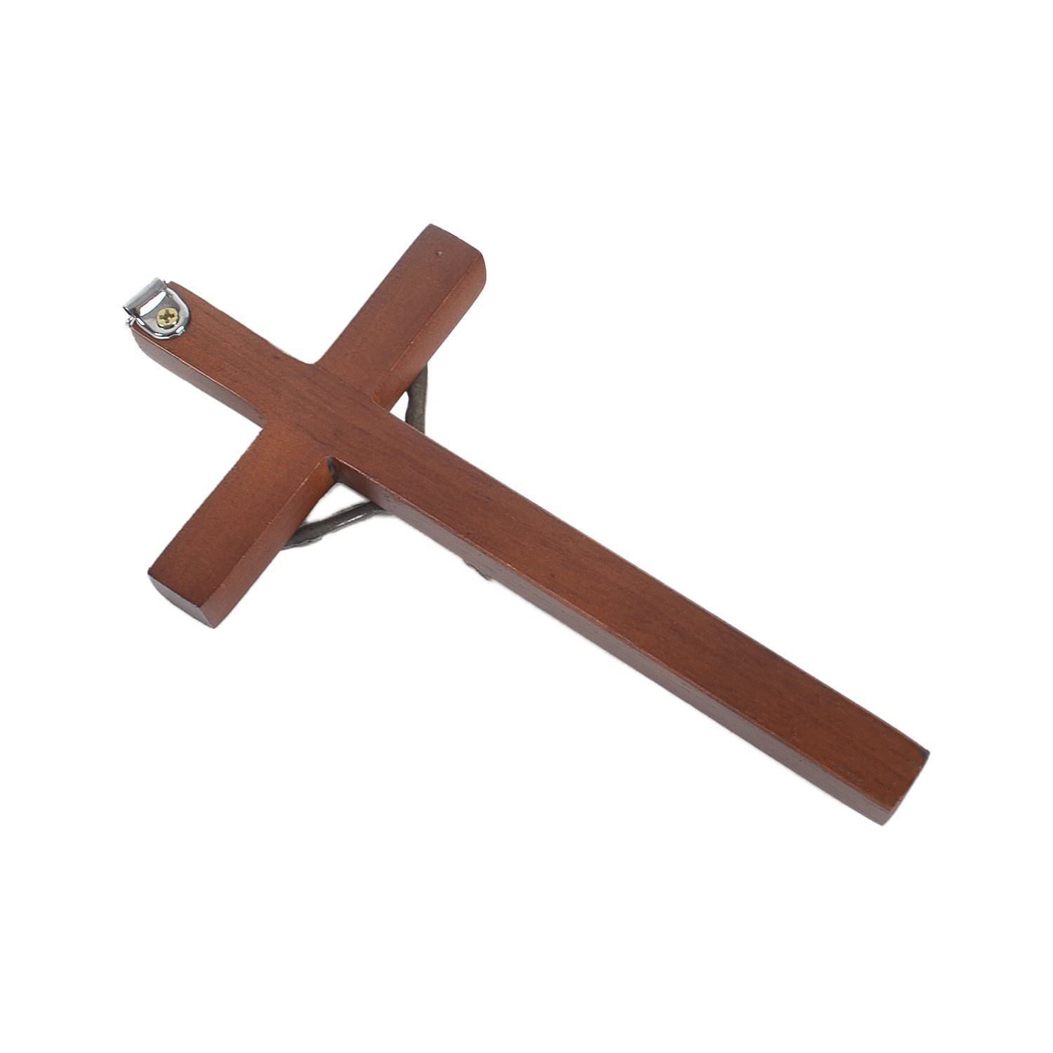 Vintage Wooden Metal Wall Cross - Imagen 3